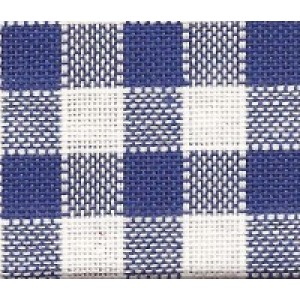 Rustichella Checkered Fabric 1x1 cm  - Width 180 cm - Blu